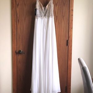 true love beaded rhinestone maxi dress